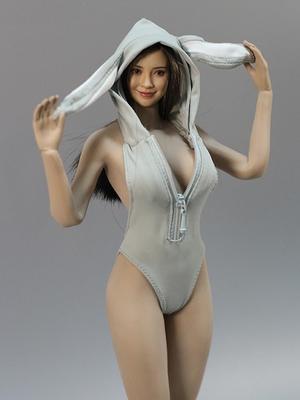 Brinquedos Hobbies Acessórios para Figura de Ação Serve para Corpo TBLeague DMTOYS Mulheres Bonitas Moda Sexy Coelho Zíper Frontal Corte Alto na Perna Fato de Banho de Coelho e