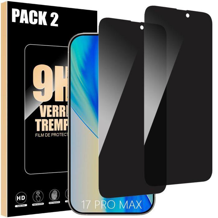 Vitre Protection Verre Trempé Anti-espion pour iPhone 17 Pro Max - BOOLING - Noir Lot de 4