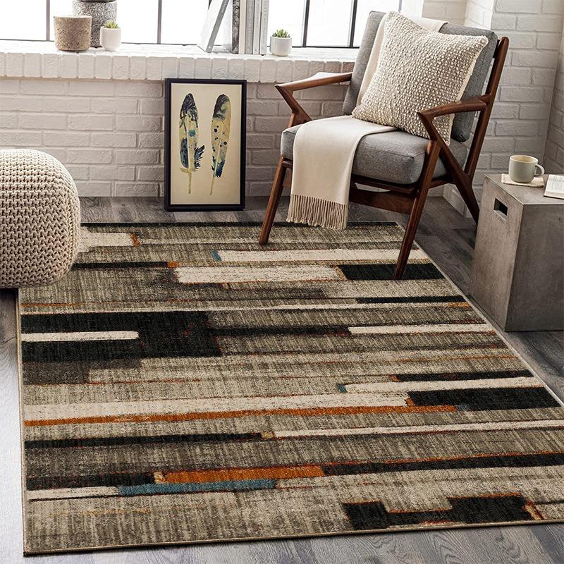 Скандинавський смугастий килим Декорація вітальні Абстрактне мистецтво Килимок під кавовий столик Ретро килим для гостьового будинку Кабінет Килим великої площі Мода