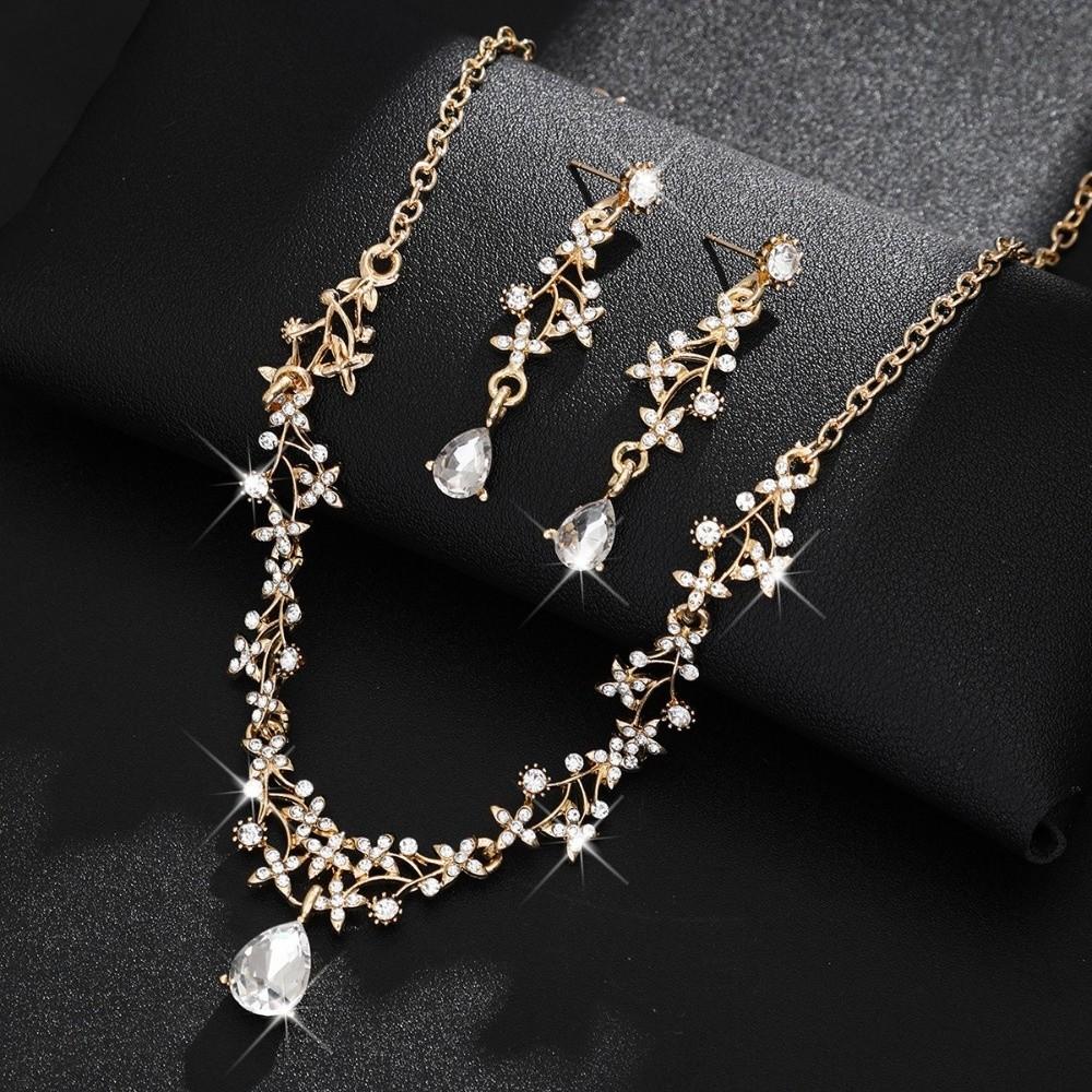 Elegant Rhinestone Jewelry Set Sparkling Crystal Bridal Necklace Bridal Accessories  Bridal Wear