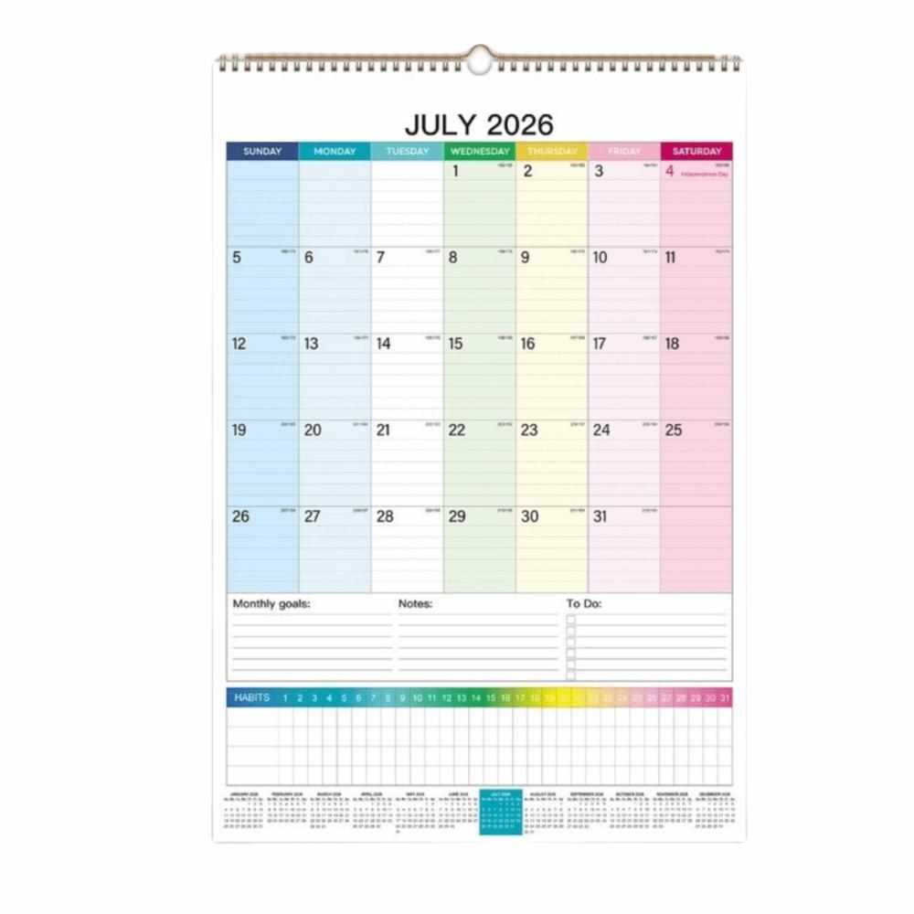 Colorful Wall Calendar Creative Calendar Planner Practical Agenda Planner Stationery Supplies Style 2