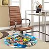 1pc Pokemon Pikachu & Friends Anime Cartoon Design Round Carpet for Office Chair Mat, Non-Slip Rug Suitable for Home Decor, Living Room, Bedroom, Game