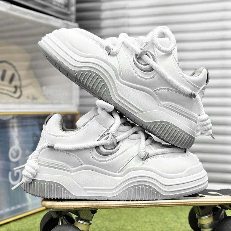 

Invisible inner heightening shoes men s niche design surface new national tide brand dad shoes casual sports board shoes inner shoes 44 білий