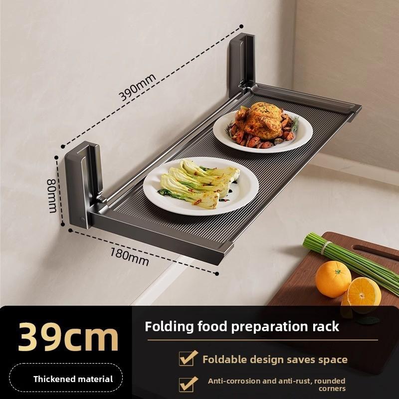 Modern Minimalist Aluminum Wall Mount Kitchen Storage Rack With Foldable Design For Home Use