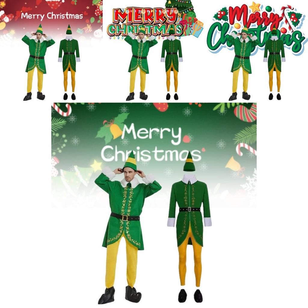 Festive Green Christmas Elf Outfit For Adults Cosplay Perfect For Halloween Events