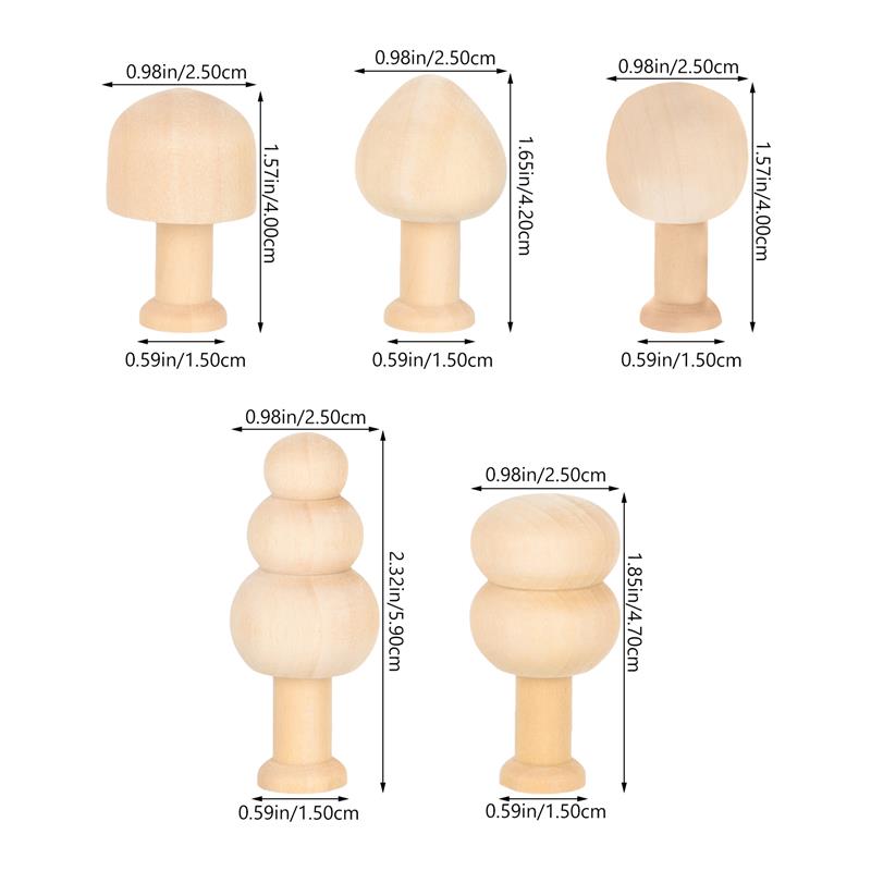 10pcs Unfinished Wooden Christmas Tree Painted Crafts Peg Dolls DIY Craft Graffiti Painting Blank Nursery Ornament Xmas Decor