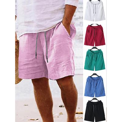 Sommer Herren Arbeitsshorts Leinen Kordelzug Hose Herren Badeshorts Herren