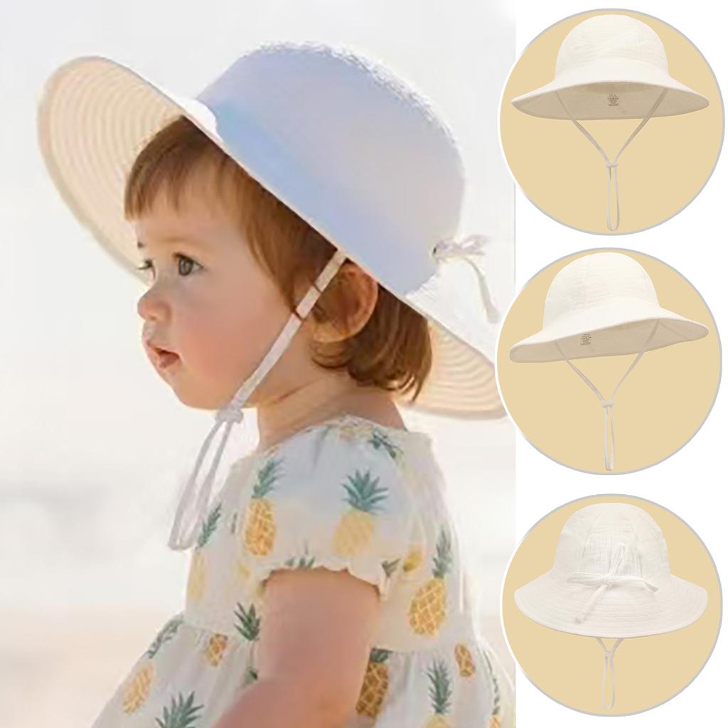 New born Bucket hat baby cap Girls Big brimmed sun hat Summer Kids Toddler Cap 0 to 48 Months Soft Cotton yarn Sun flower Hat