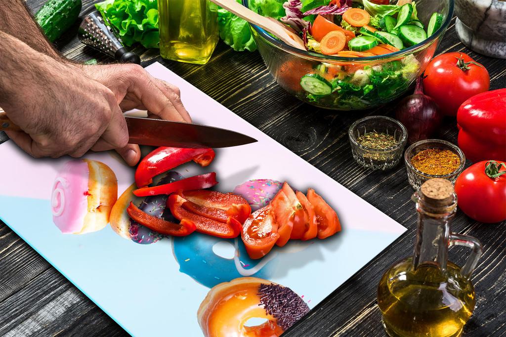GLASS CUTTING BOARD 52x40 DONUTS