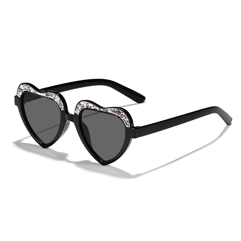 Stylish Kids Glitter Heart-Shaped UV400 Sunglasses for Outdoor, Baby Fashion Photo Cute Toddler Sun Glasses Accessorie