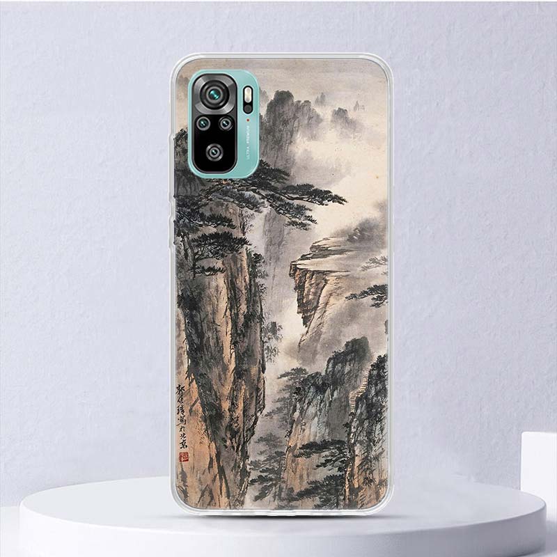 Chinese Style ink Painting Art Soft Case For Xiaomi Redmi Note 14 14S 13 12S 11S 10S 12 11 10 Phone Cover 11T 11E Pro Plus 9 9S