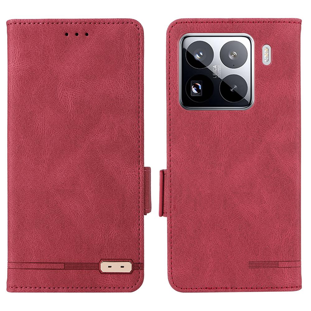 For Xiaomi 15 Pro Case Leather Wallet Flip Phone Cover with Hardware Decor