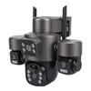 3 Lens Solar Security Camera 6MP HD 360 Degree Viewing Angle IP66 Water Proof Motion Detection WiFi Smart for Outdoor