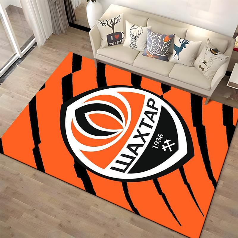 Orange and Black Logo Rug Design Non-slip Rug Suitable for Living Room and Bedroom Sofas.