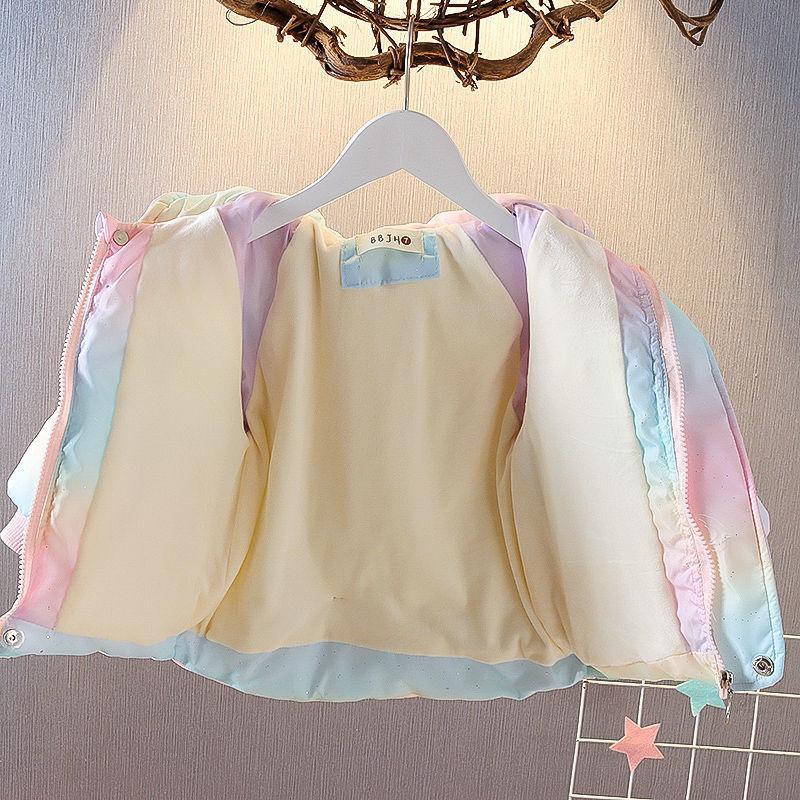 Μόδα Μπουφάν Κορίτσια Παλτό Χειμώνας Ζεστό με Κουκούλα Παρκά Φόρμα Χιονιού Χαριτωμένα Φτερά Παιδικά Εξωτερικά Ρούχα