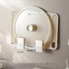 1 Pair of Pot Pan Lid Holder Punch Free Wall Mount Organizer Plastic Kitchen Storage Rack White