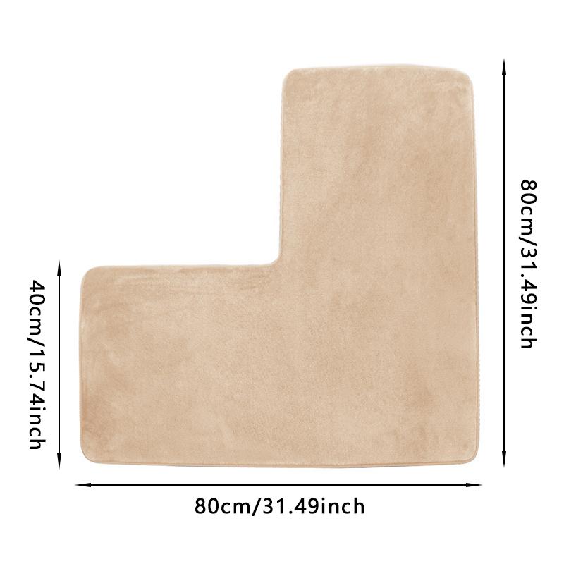 Bathroom Absorbent Foot Mat Shower Room L-Shaped Furry Flannel Bathroom Floor Mat Thick Nonslip Bathroom Mat Toilet Entrance Mat