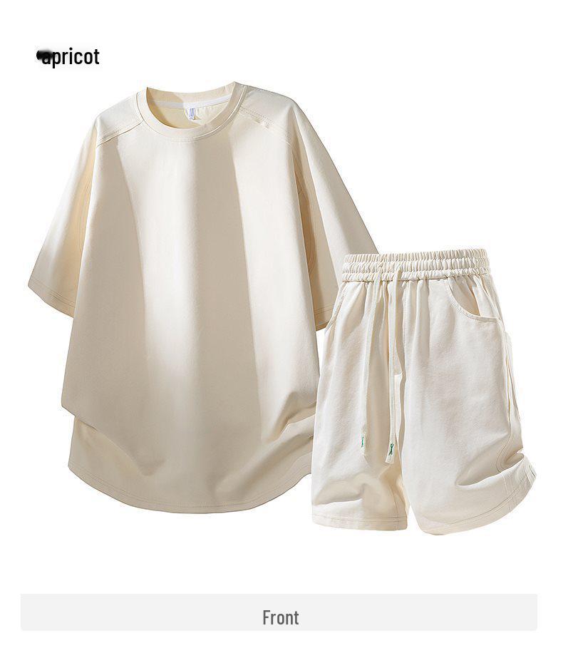 Purple Teen Summer Casual Loose Fit Short Sleeve and Shorts Set
