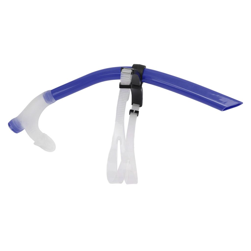 Swimming Snorkel Reduced Drag Silicone Swimming Breathing Tube with Adjustable Head Brace for Snorkeling Diving