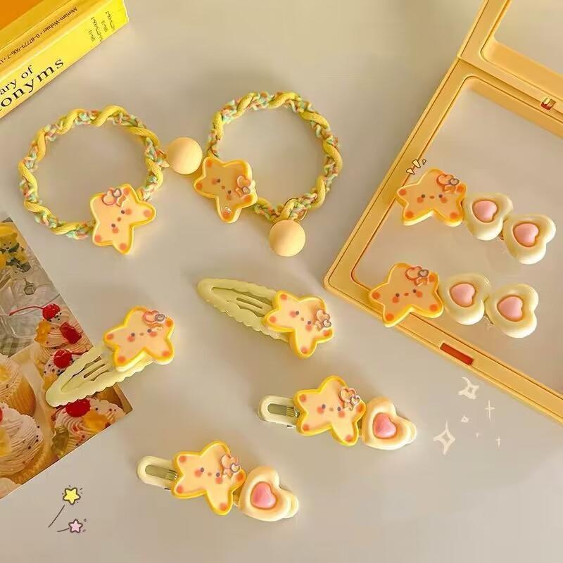 2pcs/set Girls Yellow Star Headwear Cartoon Hair Accessories Lovely Headwear Hairpins Princess Headdress Barrettes