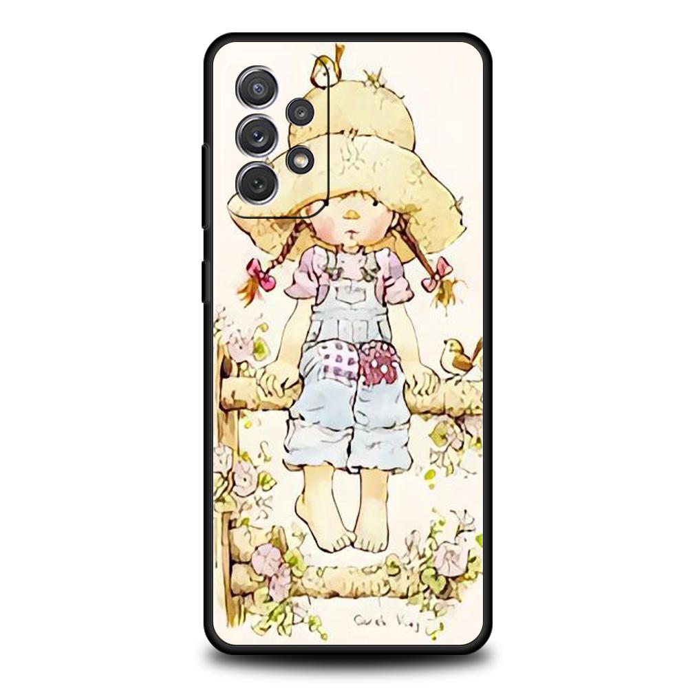 Phone Case for Samsung Galaxy A55/A35/A15/A14/A13/A25/A71/A72/A73/A32/A33/A52/A52S/A41/5G Soft TPU Shell Sarah Kay Girls Cute