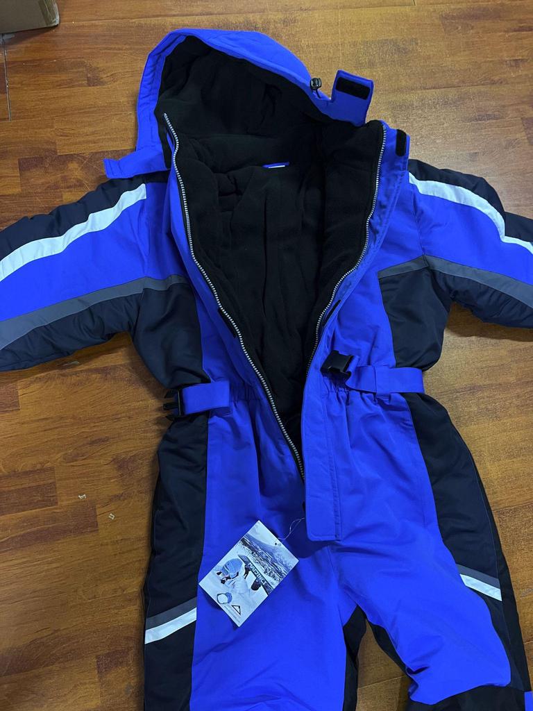 Unisex One-Piece Hooded Ski Suit - Solid Color, Warm Jacket & Pants