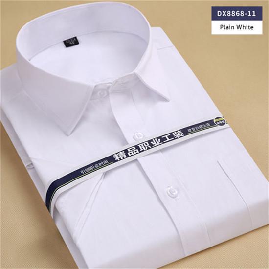 Large Men Short Sleeve Square Collar Formal Shirts for Summer