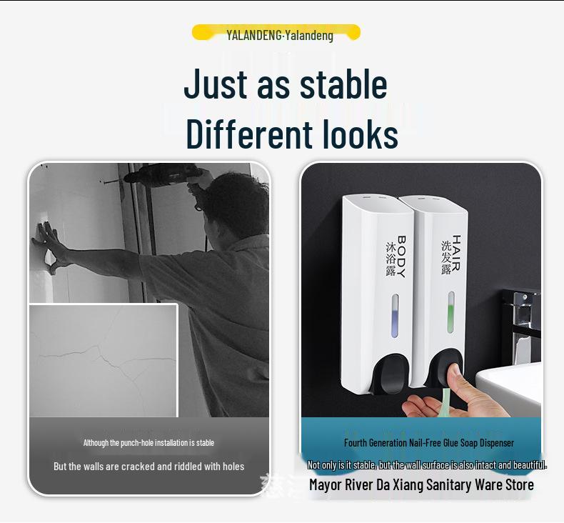 Dual-Head Wall-Mounted Soap Dispenser for Hotels and Guest Houses