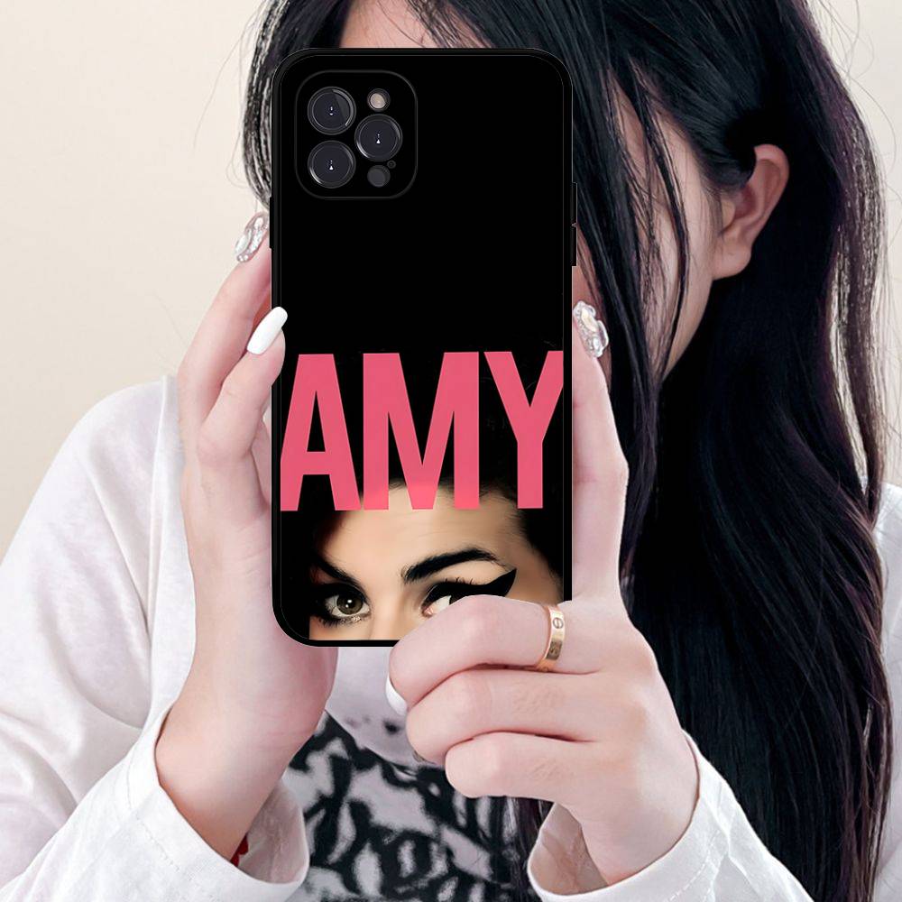 Schöne Frau A-Amy W-Winehouse Handyhülle Für Iphone 16 15 17 13 14 12 11 Pro Max Plus Schwarze Hülle Cover Case