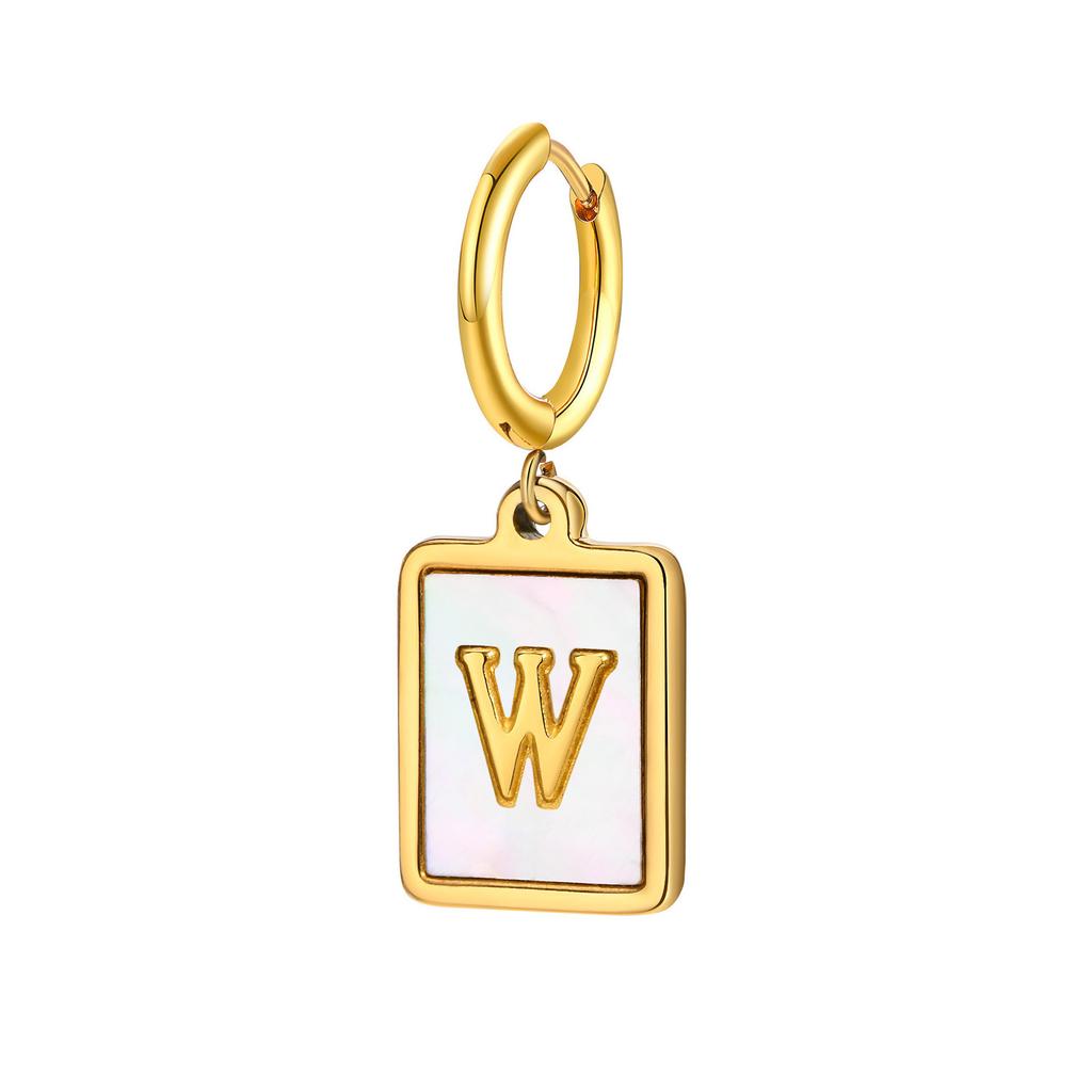 26 Letter Earrings Diy Stainless Steel Shell Letter C Earrings Gold Women'S Earrings, Jewelry Ed-637