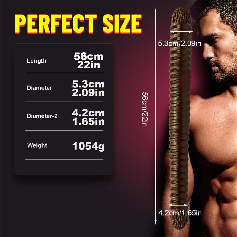 56cm Extra-long Double-headed Threaded Dildo Oversized Thick Anal Whip Sex Adult Products