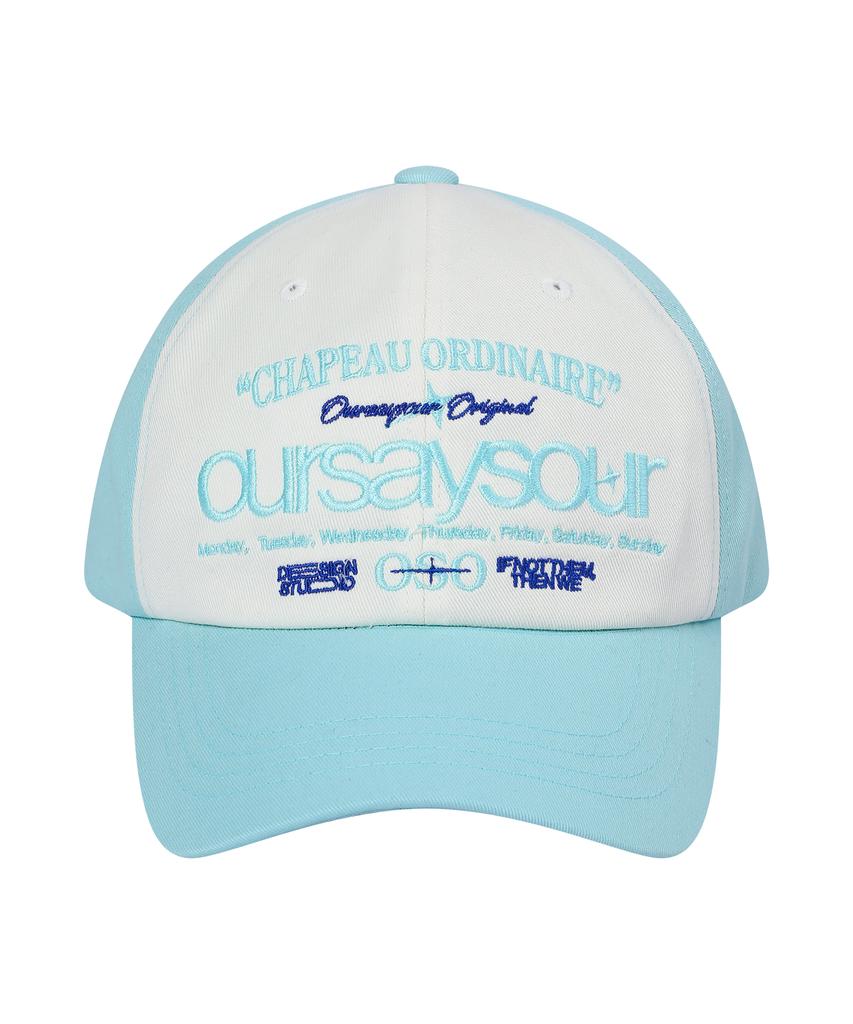 Awoseiawo Lettering Logo Ball Cap Light Blue/Ivory