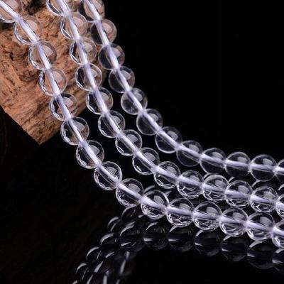 Cuentas espaciadoras sueltas redondas de piedras preciosas de cristal blanco brillante 16 hebras 4 6 8 10 12 mm