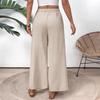 GMXIA Drawstring Slot Pocket Wide Leg Women's Casual Pants