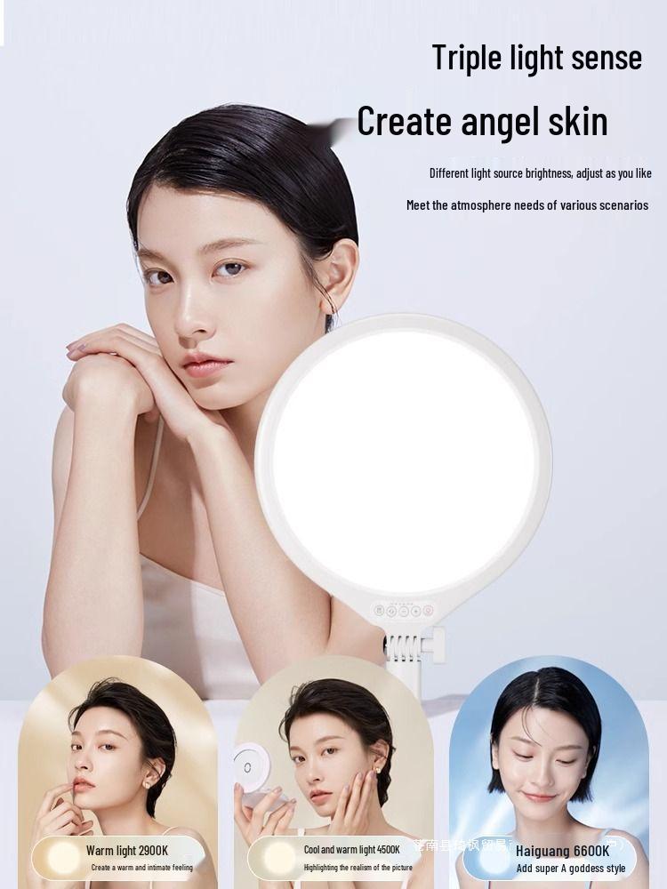LED Shadowless Desktop Beauty Light: Full Screen Round Flat Panel for Indoor Photography