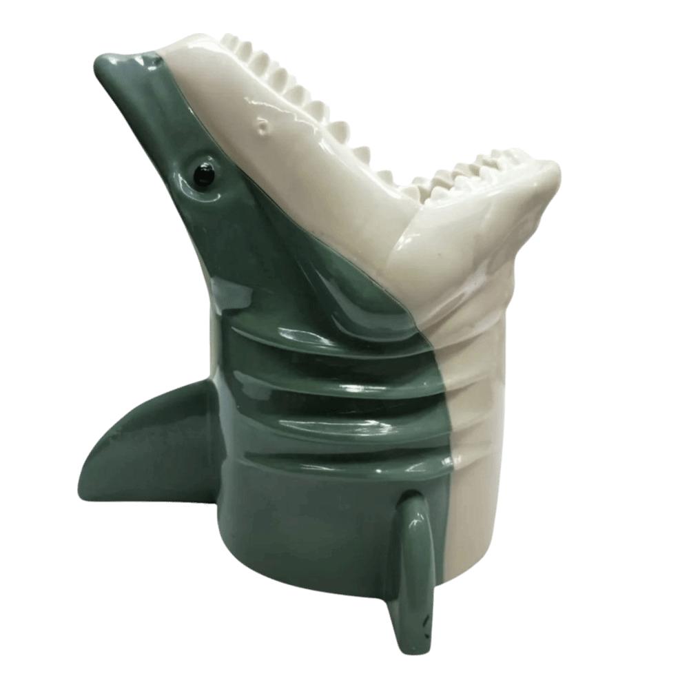 

Пластикове відро для попкорну Велика біла акула Нічна миска для перекусу Колекційний фільм до 50-річчя Height 20cm зелений