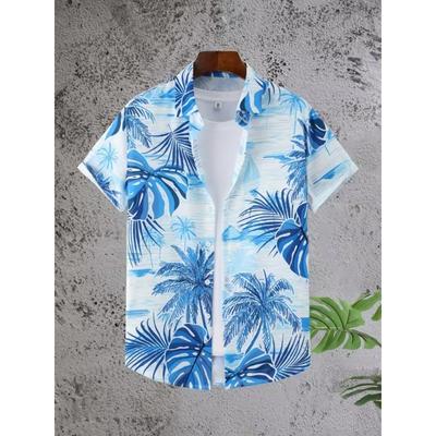 Camisa de Hombre con Estampado de Palmera Impresión 3D Camisa de Botones Camisa Casual Camisa de Verano Manga Corta Ropa Diaria de Vacaciones