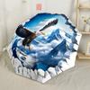 Eagle Flying Over Mountains Through Hole In Wall 3D Effect Portable Automatic Umbrella With Elegant Collapsible Retractable Design With 8Rib
