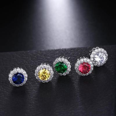 Orecchini Zircone Floreale, Gioielli per Ragazze Duolian, Placcati Oro Bianco, Stile Moda Coreano