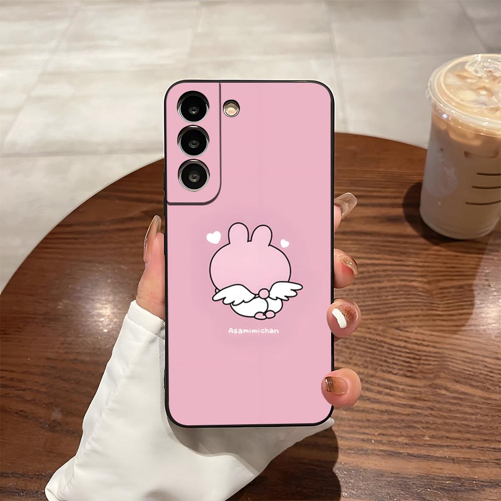 A-Asamimichan Cute Bunny Phone Case For Samsung S24 Ultra S25 S23 Fe S22 S20 S21 Plus Galaxy A54 A34 A53 A16 Cover