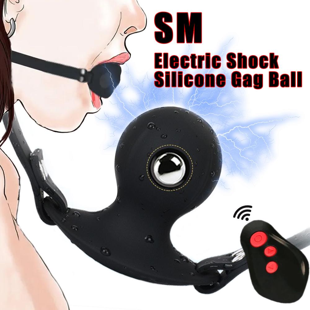 Remote Control Electric Mouth Ball Clip Bondage Mouth Gag Vibrator Mouth Restraint Gag Ball BDSM Slave Bondage Open Mouth Sex Ball Harness Strap Gag