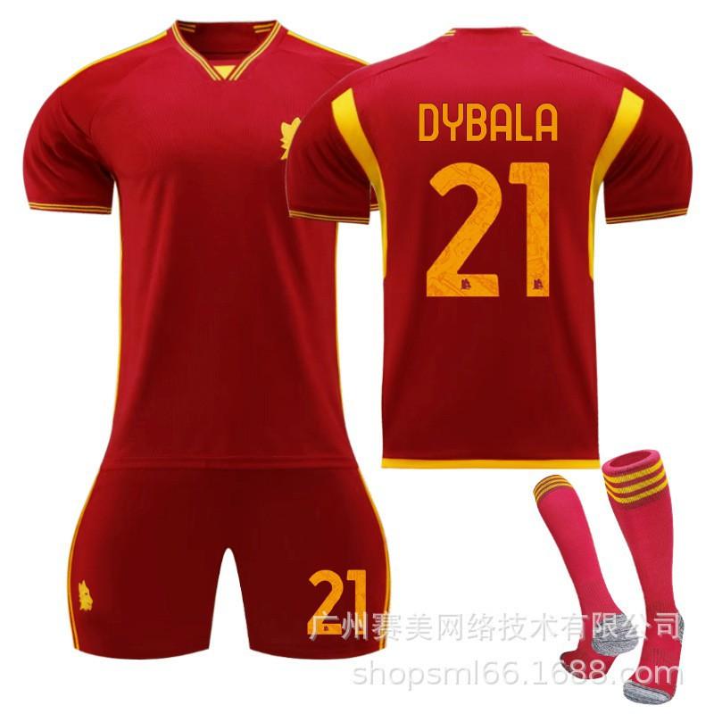 2324 Rzym Domowy Nr. 21 Dibala 90 Lukaku 9 Abraham Zestaw Odzieży Piłkarskiej Piłka Sportowy