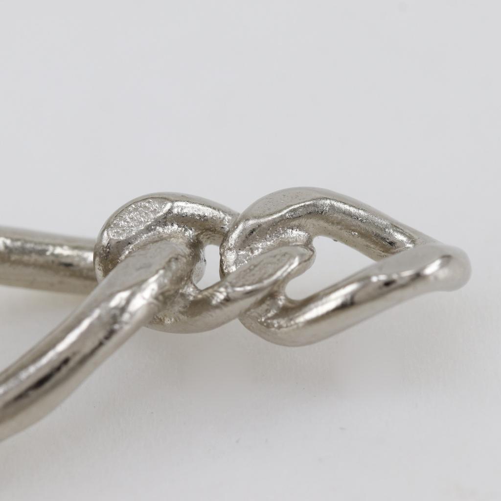 CHANEL COCO Mark Brooch OpenWork Chain Silver metallic 40g Women Used