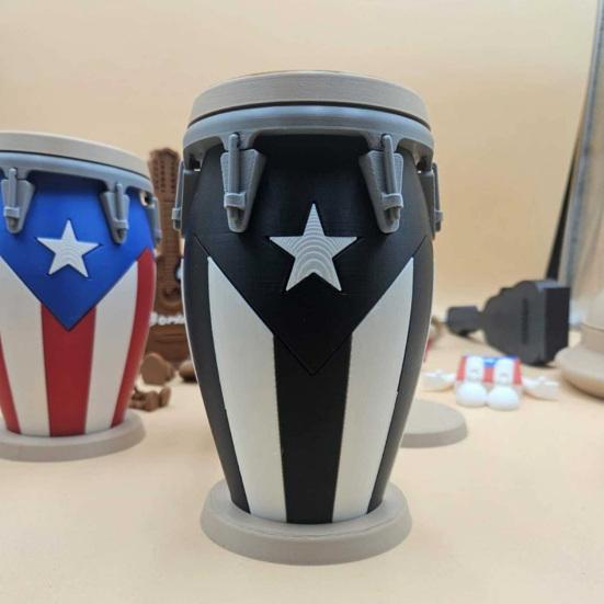Conga-Style Can Holder Patriotic Flag Design 3D Printed PLA Cup Sleeve for 12oz Standard Cans Unique Gift for Music Lovers