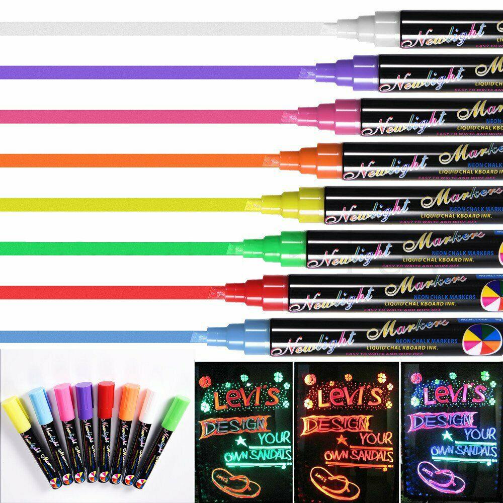 Buy 8 Color Dual Nib 7mm Neon Liquid Chalk Pen Marker Blackboard Glass