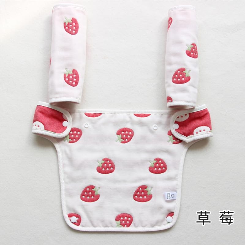 Baby Carrier Drool Chest and Drool Pad Set Belt Combed for Baby Simple Baby Gift for Boys and Cover, Protector, (3 Pieces) - Cover, 6-layer Cotton,