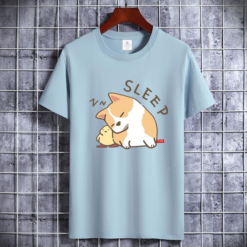 Summer Cartoon Printing Short-sleeved T-shirt Men And Women Couples Loose Loose Shirt Tops Aesthetic Clothing Summer Tops