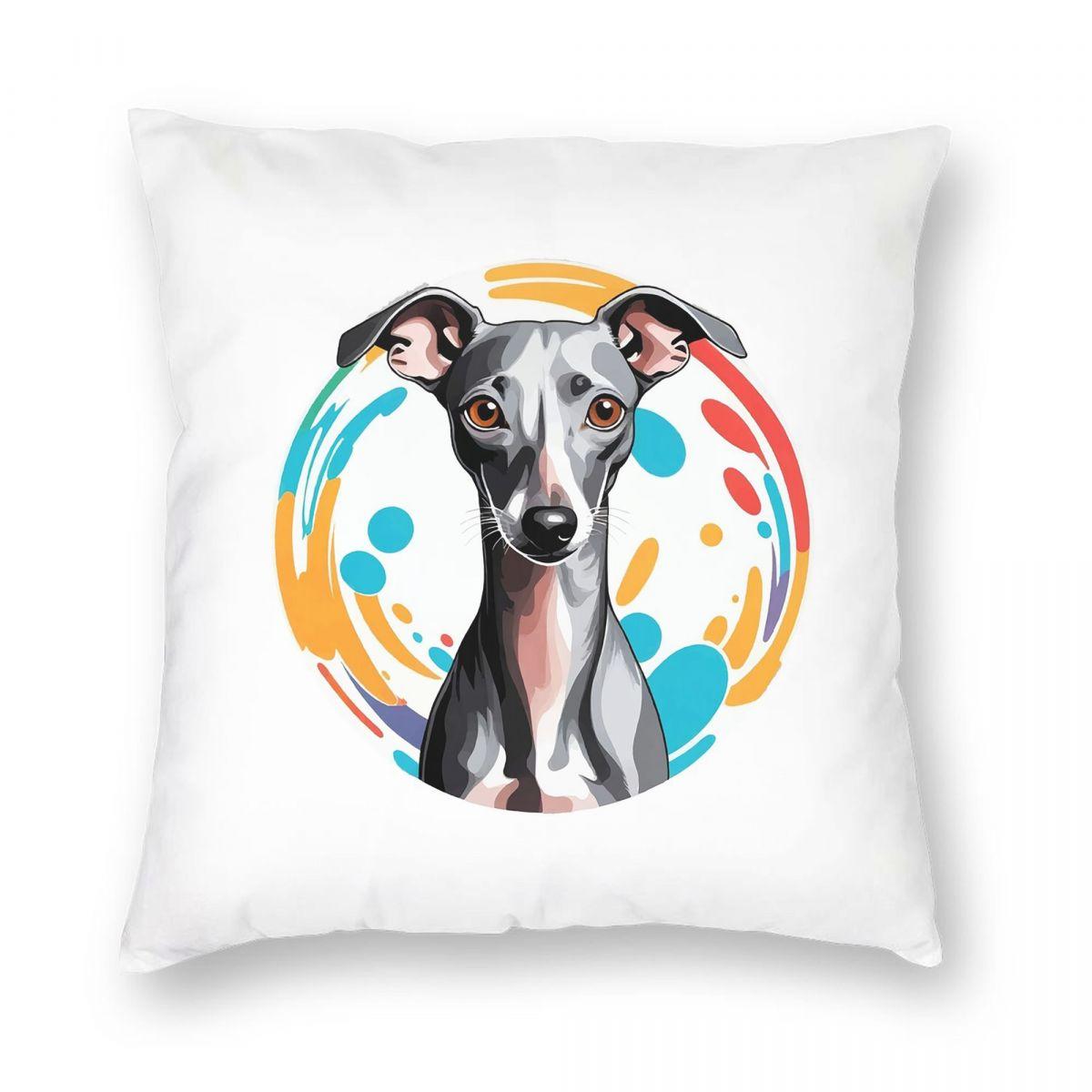 Greyhound Semaphore Whippet Sighthound Dog  Square Pillowcase Pillow Cover Cushion Throw Pillow for Home Bedroom Car 12x12Inch