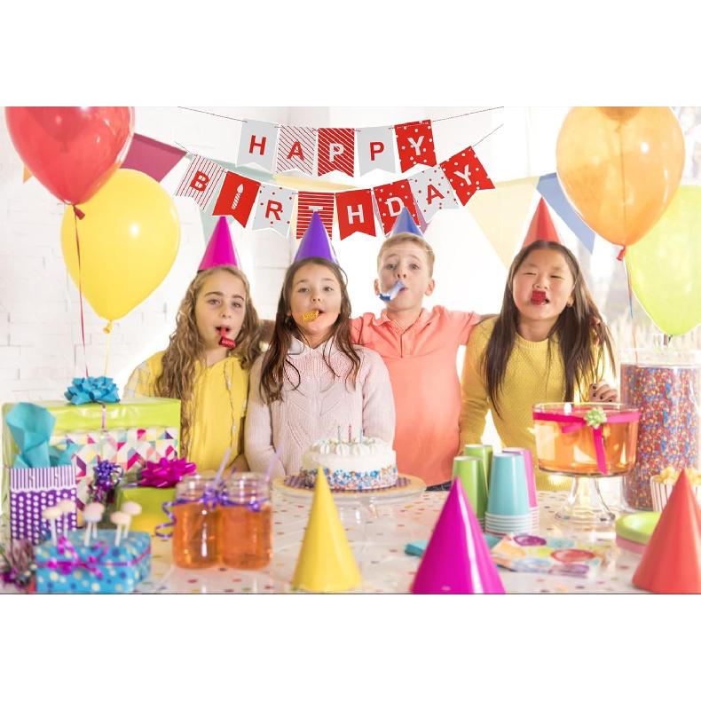 Red White Birthday Banner Happy Birthday Party Decorations