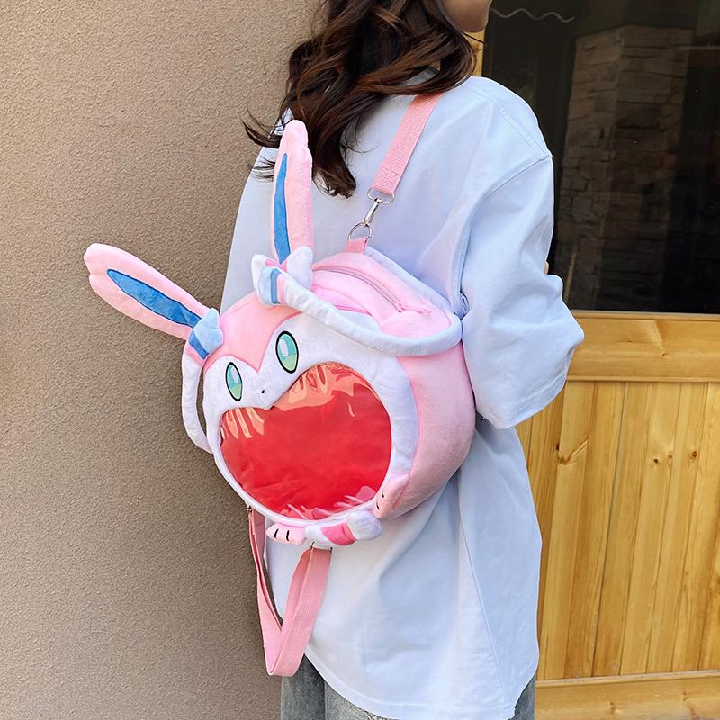 Plush Rabbit Ita Bags Soft Cute Bunny Ita Crossbody Bag Large Capacity Furry Shoulder Backpack Anime Cartoon Itabag for Girls